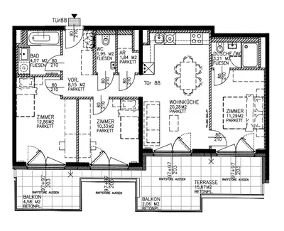 4-Zimmer-Wohnung mieten in Wien – 74,48 m², € 1.396 – Bild 8 von 9