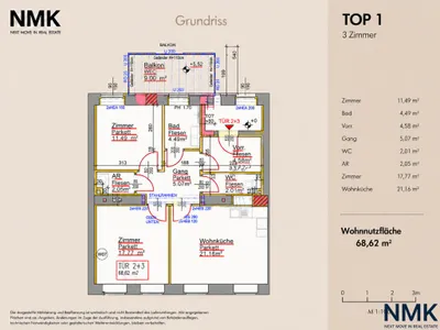 Wohnung kaufen in Wien – 68,62 m², € 285.000 – Bild 16 von 16
