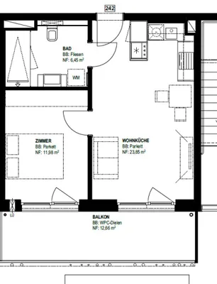 2-Zimmer-Wohnung mieten in Wien – 42,28 m², € 999 – Bild 12 von 12