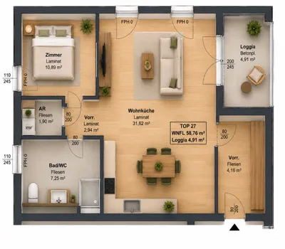 2-Zimmer-Wohnung mieten in Wiener Neustadt – 62 m², € 980 – Bild 10 von 11