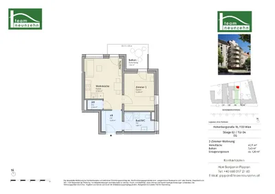 2-Zimmer-Wohnung kaufen in Wien – 41,71 m², € 298.000 – Bild 19 von 19