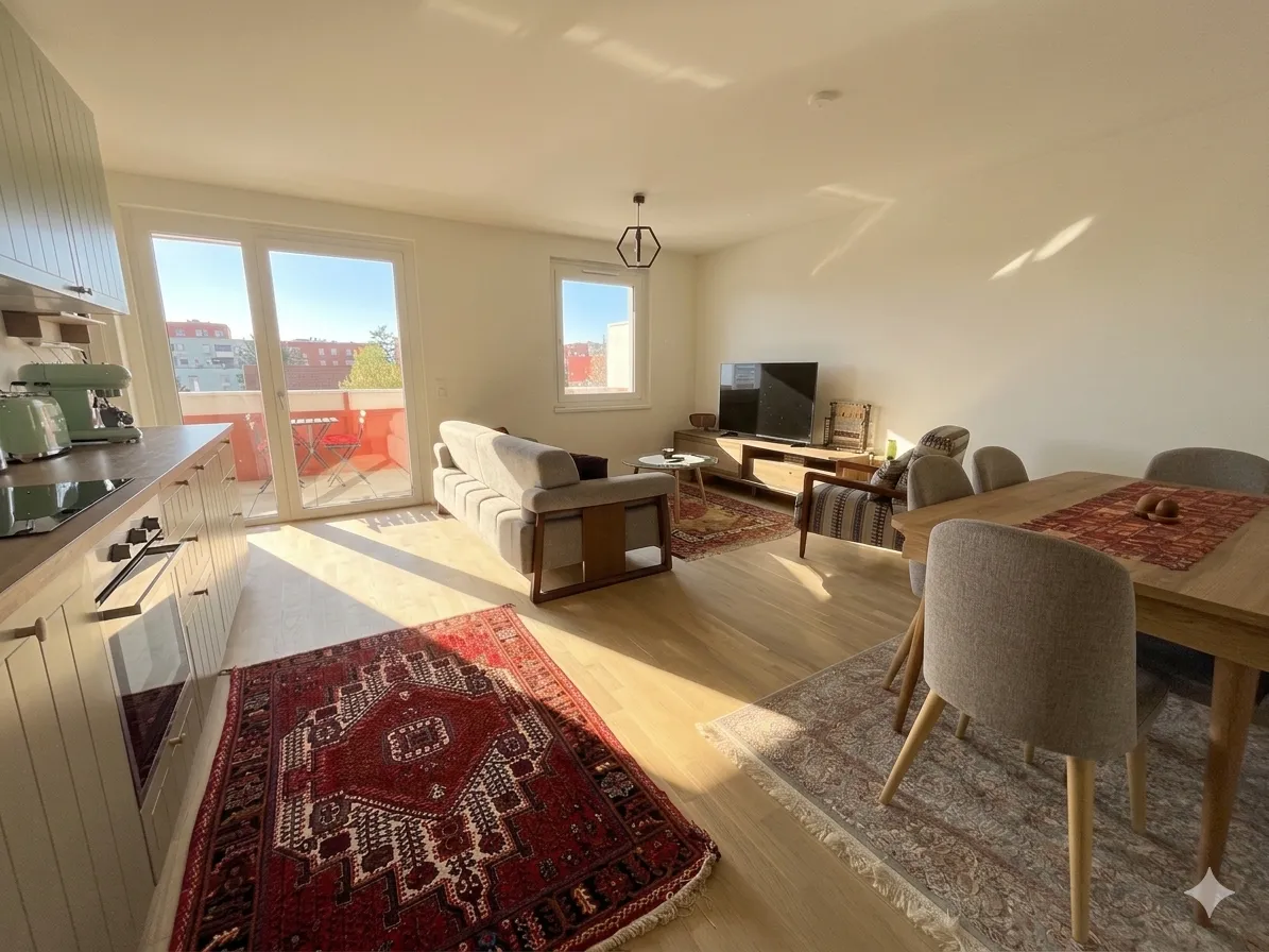 All-inclusive-Wohnen| wohnen Großzügiger Balkon | 2. Liftstock | Nahe U2 & Straßenbahnlinien 26 & 27 (Anbindung an U1) | Hochwertige Einbauküche | Deckenheizung | – pohled 3