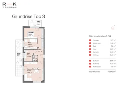 3-Zimmer-Wohnung kaufen in Salzburg Stadt – 76,96 m², € 732.000 – Bild 4 von 4