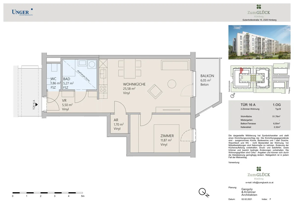 ZumGLÜCK * 2-Zi-Wohnung mit Balkon * inkl. Parkplatz * Provisionsfrei - Widok 2
