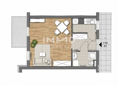 1-Zimmer-Wohnung mieten in Graz – 31,3 m², € 459 – Bild 9 von 9