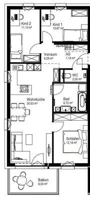 3-Zimmer-Wohnung mieten in Wels-Land – 80,68 m², € 718 – Bild 5 von 6
