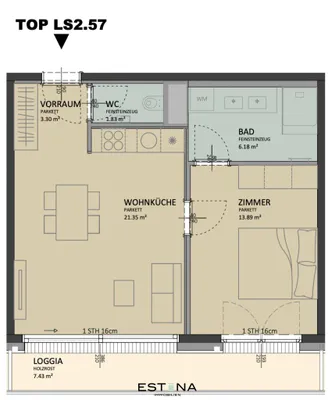 2-Zimmer-Wohnung kaufen in Wien – 46,74 m², € 399.000 – Bild 13 von 13