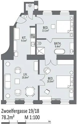3-Zimmer-Wohnung kaufen in Wien – 78 m², € 439.000 – Bild 34 von 35