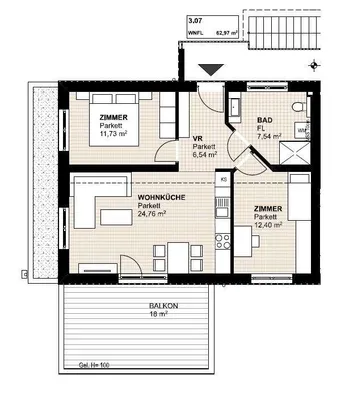 3-Zimmer-Wohnung kaufen in Südoststeiermark – 62,97 m², € 291.335 – Bild 6 von 6