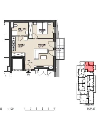 2-Zimmer-Wohnung mieten in Wien – 49 m², € 1.120 – Bild 9 von 9