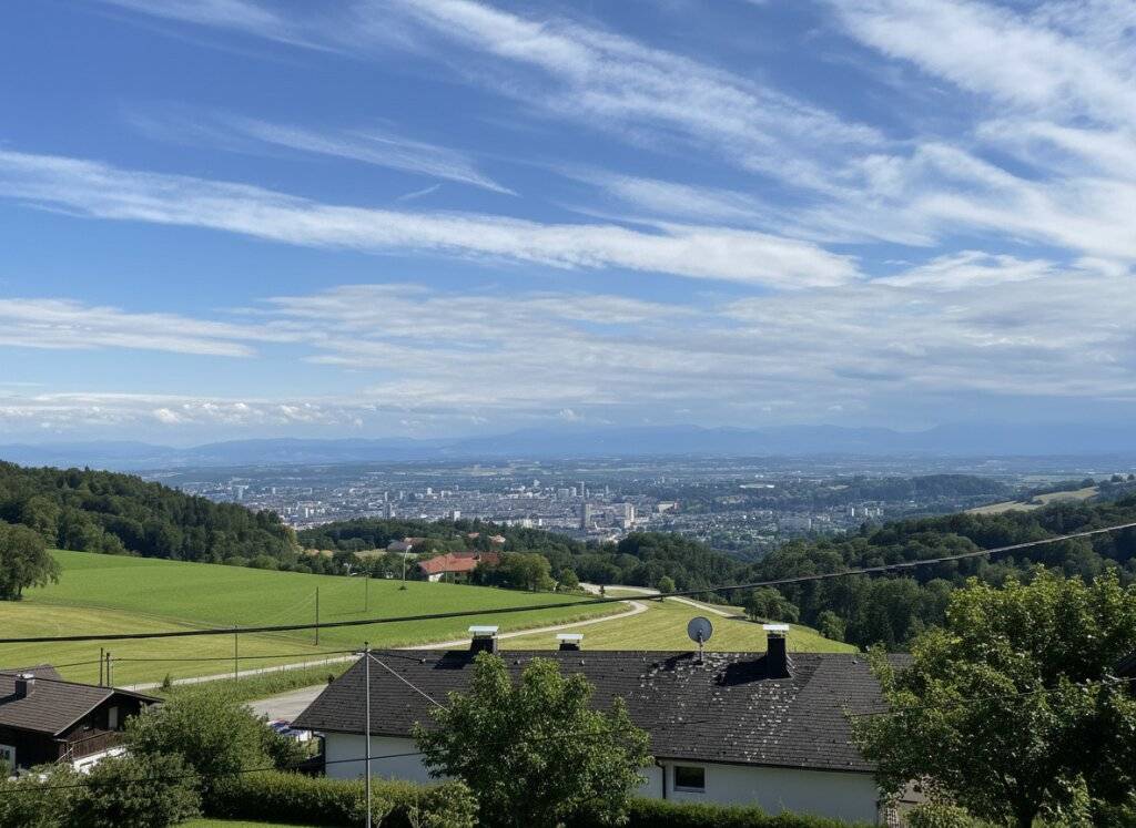 Traumhafte Erstbezugswohnung mit Garten, Pool und Fernblick in Lichtenberg! - Ansicht 3