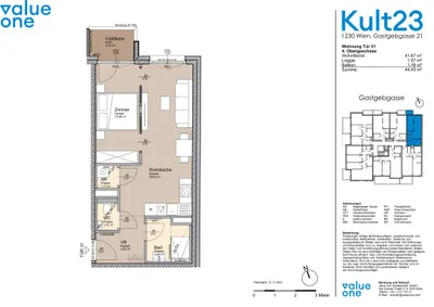 2-Zimmer-Wohnung kaufen in Wien – 41,69 m², € 255.000 – Bild 27 von 27
