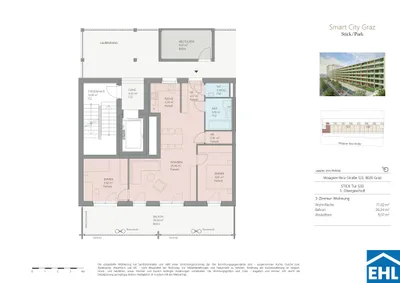 3-Zimmer-Wohnung mieten in Graz – 71,82 m², € 1.150 – Bild 22 von 22