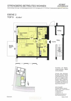 2-Zimmer-Wohnung mieten in Amstetten – 45,57 m², € 456 – Bild 3 von 3