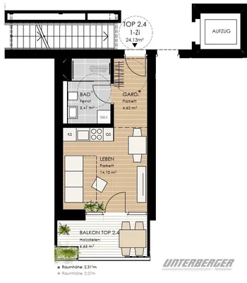 Wohnung mieten in Kufstein – 24,13 m², € 801 – Bild 9 von 10