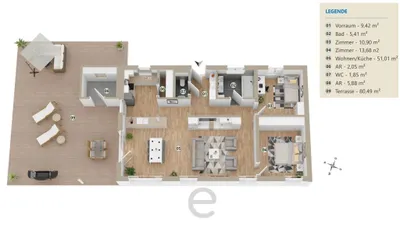 3-Zimmer-Wohnung kaufen in Wels – 94,32 m², € 746.100 – Bild 2 von 12