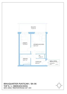 2-Zimmer-Wohnung mieten in Graz – 45,14 m², € 626 – Bild 11 von 11