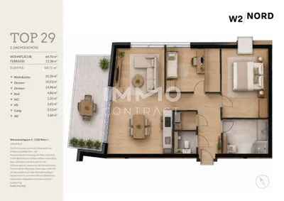 2-Zimmer-Wohnung kaufen in Wien – 64,7 m², € 389.900 – Bild 7 von 7