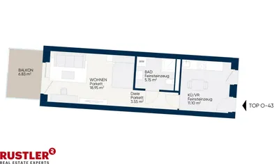 2-Zimmer-Wohnung mieten in Graz – 41,14 m², € 595 – Bild 5 von 5
