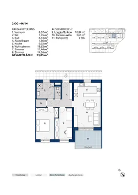 3-Zimmer-Wohnung mieten in Melk – 73,05 m², € 856 – Bild 2 von 2