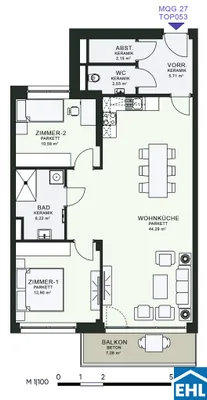 3-Zimmer-Wohnung mieten in Graz – 83,24 m², € 1.294 – Bild 7 von 7
