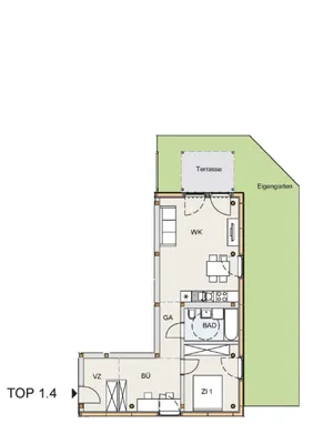 2-Zimmer-Wohnung mieten in Tulln – 60,5 m², € 879 – Bild 7 von 7