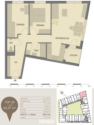 3-Zimmer-Wohnung mieten in Wien – 65 m², € 1.391 – Bild 23 von 23