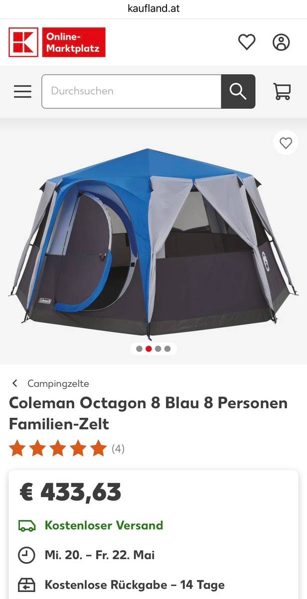 Coleman Octagon 8 Personen Familien-Zelt nur 1x benutzt,  220,- (1020  Wien) - willhaben