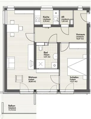 2-Zimmer-Wohnung mieten in Deutschlandsberg – 64,14 m², € 981 – Bild 2 von 2