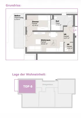 2-Zimmer-Wohnung kaufen in Mödling – 44,96 m², € 260.000 – Bild 2 von 20