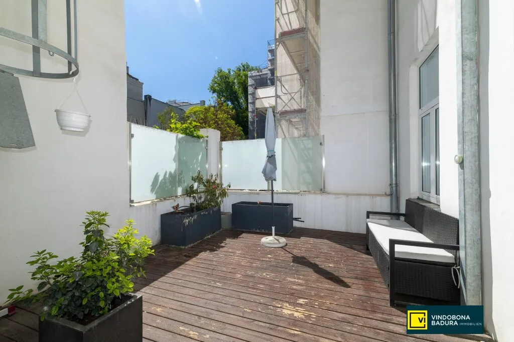 Wohnen beim Naschmarkt: Stilvolle 2-Zimmer-Wohnung mit Terrasse & Wohlfühlkomfort in ruhiger Innenhoflage - Ansicht 2