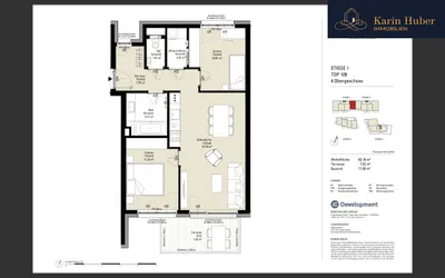 3-Zimmer-Wohnung mieten in Tulln – 63,16 m², € 1.199 – Bild 11 von 11