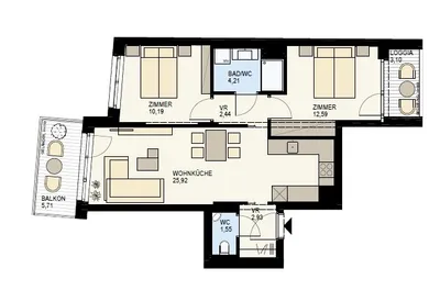 3-Zimmer-Wohnung kaufen in Wien – 62,93 m², € 723.700 – Bild 8 von 11