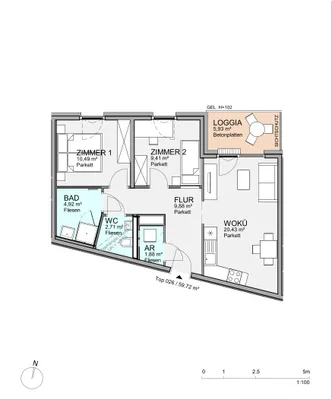 3-Zimmer-Wohnung mieten in Wien – 59,72 m², € 1.061 – Bild 20 von 32