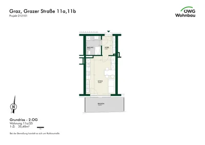 1-Zimmer-Wohnung mieten in Graz – 35 m², € 597 – Bild 6 von 6
