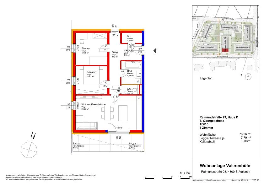 VALERENHÖFE | Helle 3-Zimmer-Neubauwohnungen mit Balkon - Ansicht 3
