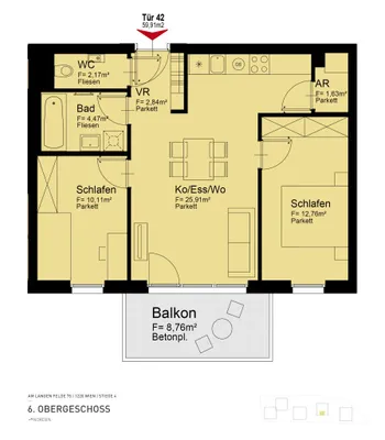 3-Zimmer-Wohnung mieten in Wien – 60 m², € 1.249 – Bild 9 von 9