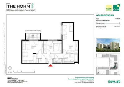 3-Zimmer-Wohnung mieten in Wien – 79,95 m², € 1.415 – Bild 2 von 5