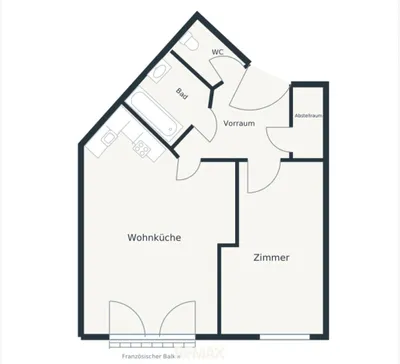 Wohnung mieten in Baden – 46 m², € 882 – Bild 2 von 2