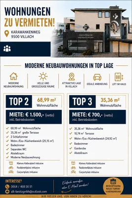 3-Zimmer-Gewerbeimmobilie mieten in Villach – 70 m², € 1.500 – Bild 2 von 2