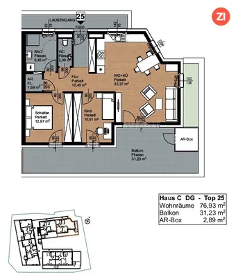 3-Zimmer-Wohnung mieten in Freistadt – 76 m², € 1.399 – Bild 9 von 9