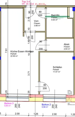 2-Zimmer-Wohnung mieten in Wels – 46,13 m², € 711 – Bild 6 von 6