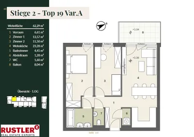 3-Zimmer-Wohnung kaufen in Mödling – 62,2 m², € 373.500 – Bild 1 von 5