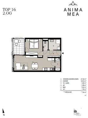 2-Zimmer-Wohnung kaufen in Klagenfurt Land – 57,5 m², € 429.000 – Bild 12 von 12