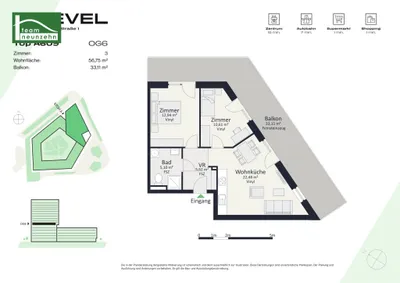 3-Zimmer-Wohnung mieten in Graz – 56,5 m², € 985 – Bild 28 von 28
