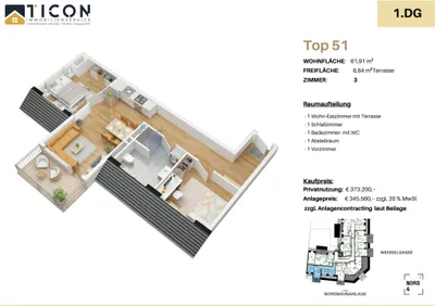3-Zimmer-Wohnung kaufen in Wien – 61,91 m², € 289.000 – Bild 11 von 12