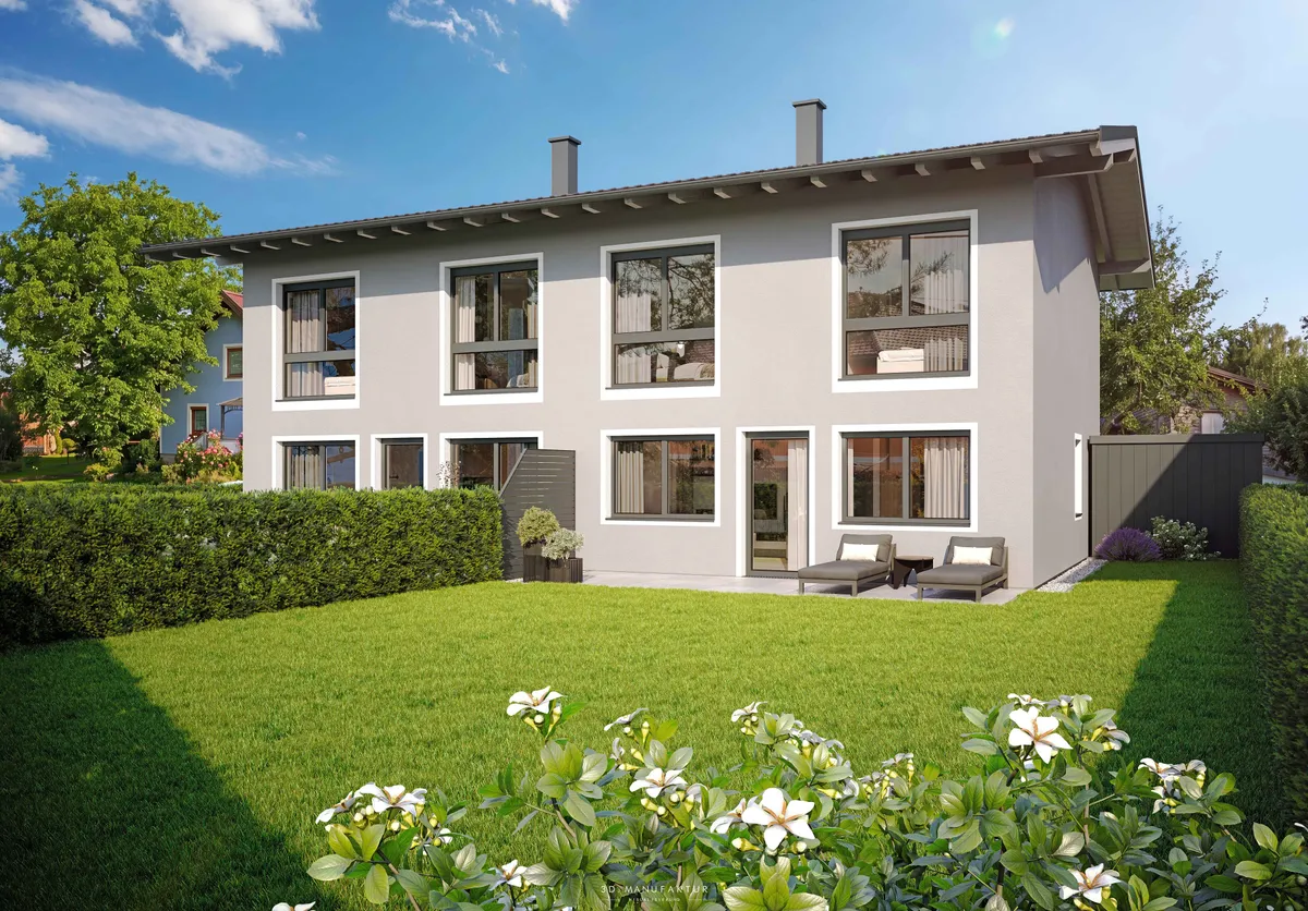 Neubau-Doppelhaushälften in sonniger Ruhelage - schlüsselfertig, komfortabel, familienfreundlich - Ansicht 2