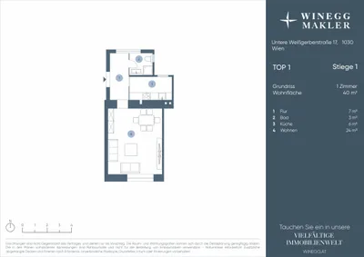 1-Zimmer-Wohnung kaufen in Wien – 38,66 m², € 229.000 – Bild 9 von 9