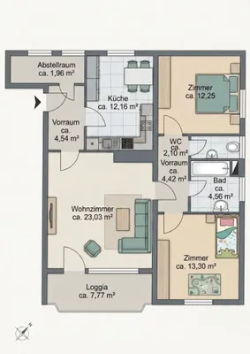 3-Zimmer-Wohnung kaufen in Villach Land – 78,32 m², € 249.000 – Bild 12 von 12