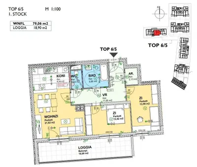 3-Zimmer-Wohnung mieten in Tulln – 79,06 m², € 1.235 – Bild 6 von 9